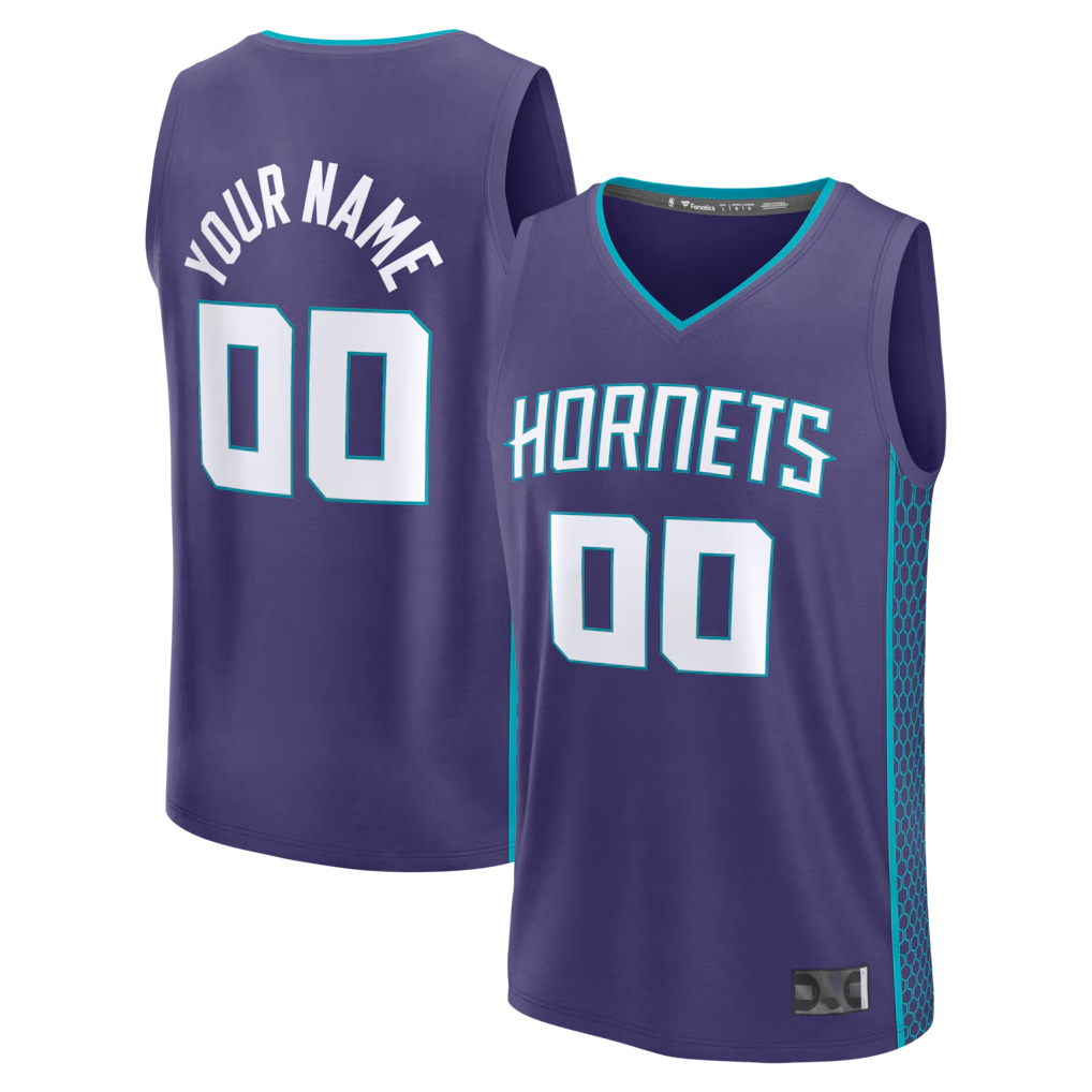Trusc Custom C.Hornets  Purple Fast Break Jerseys - Icon Edition