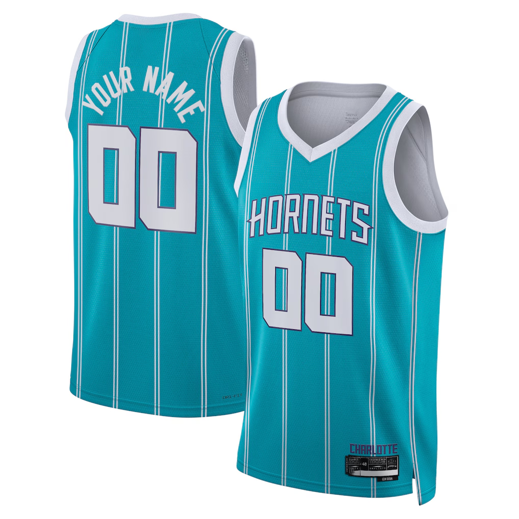 Trusc Custom C.Hornets  Teal Swingman Jerseys - Icon Edition