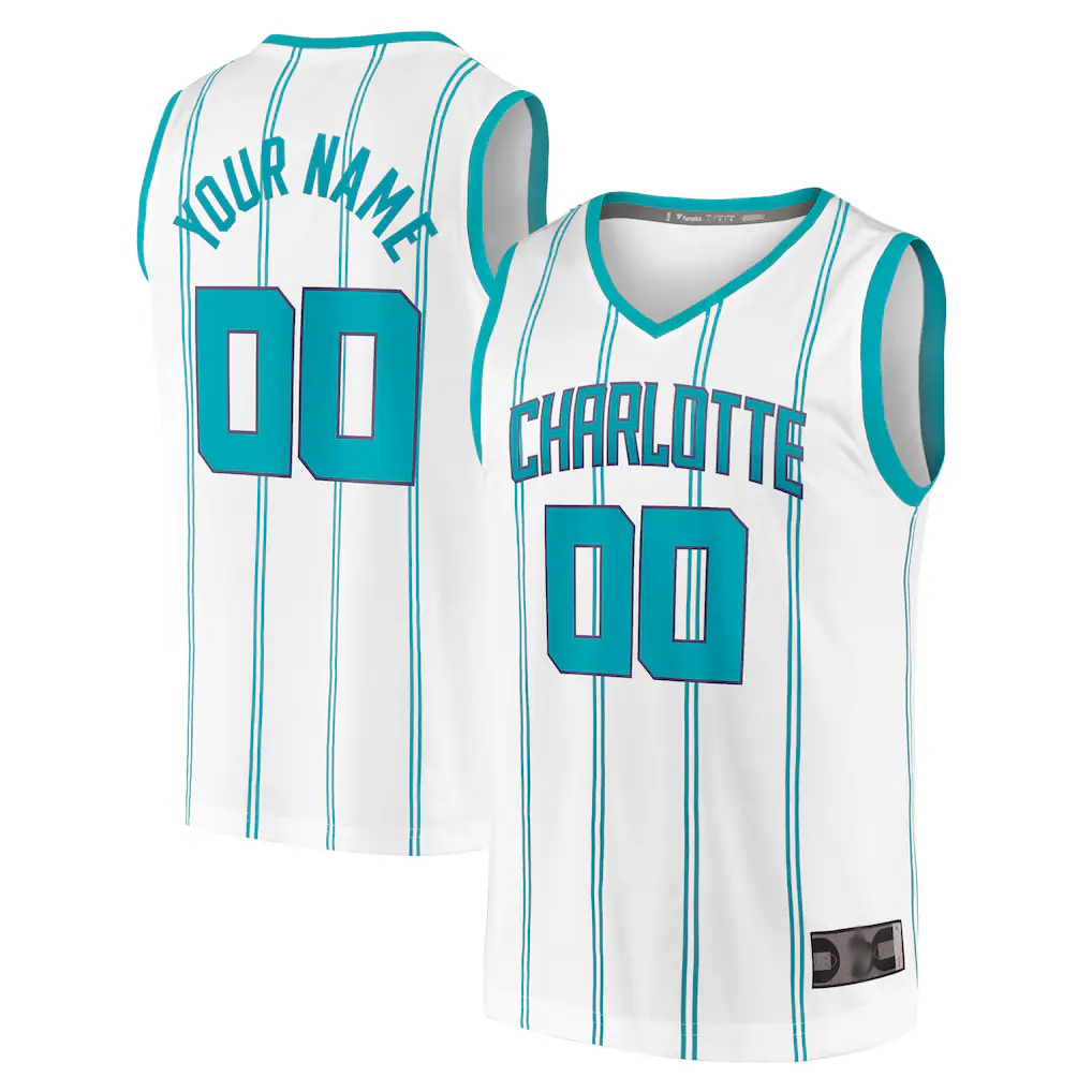 Trusc Custom C.Hornets  White Fast Break Custom Replica Jerseys - Association Edition