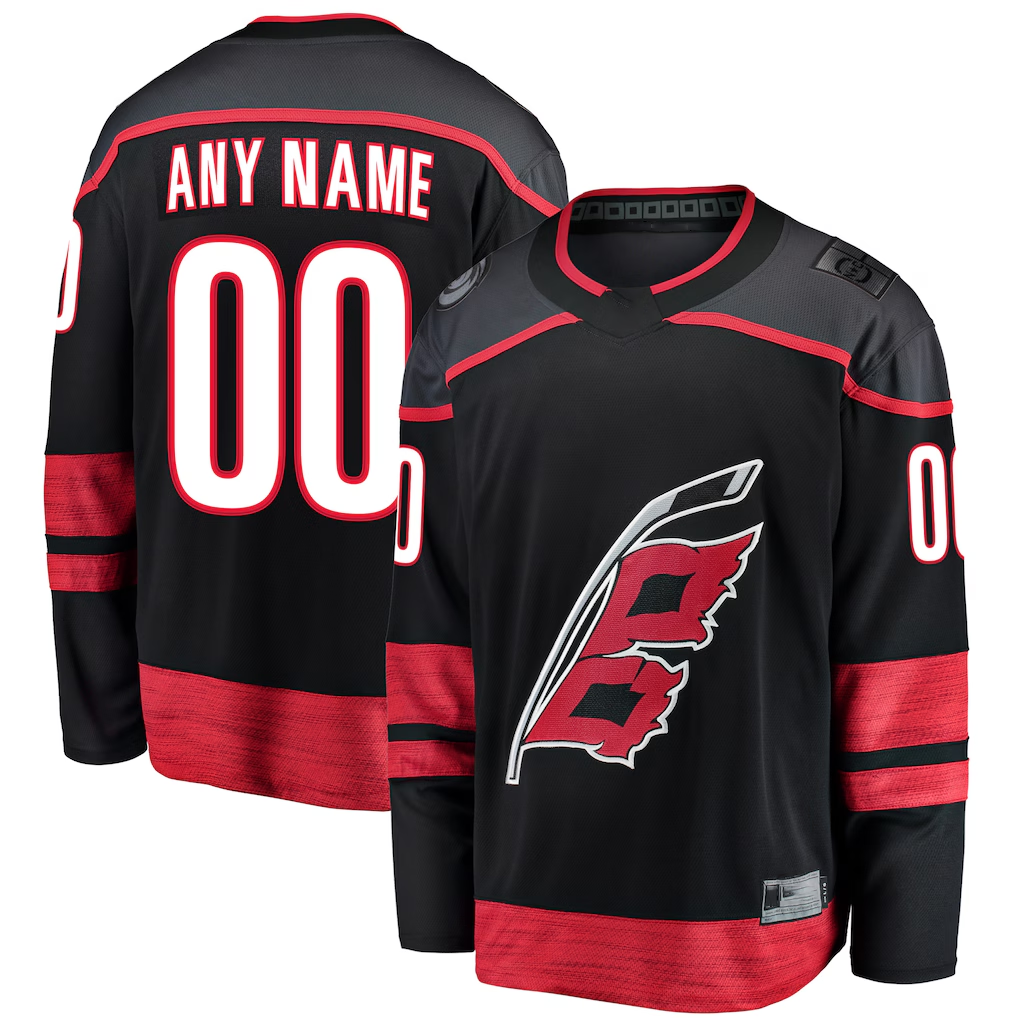 Trusc Custom C.Hurricanes Black Home Breakaway Stitched Jerseys