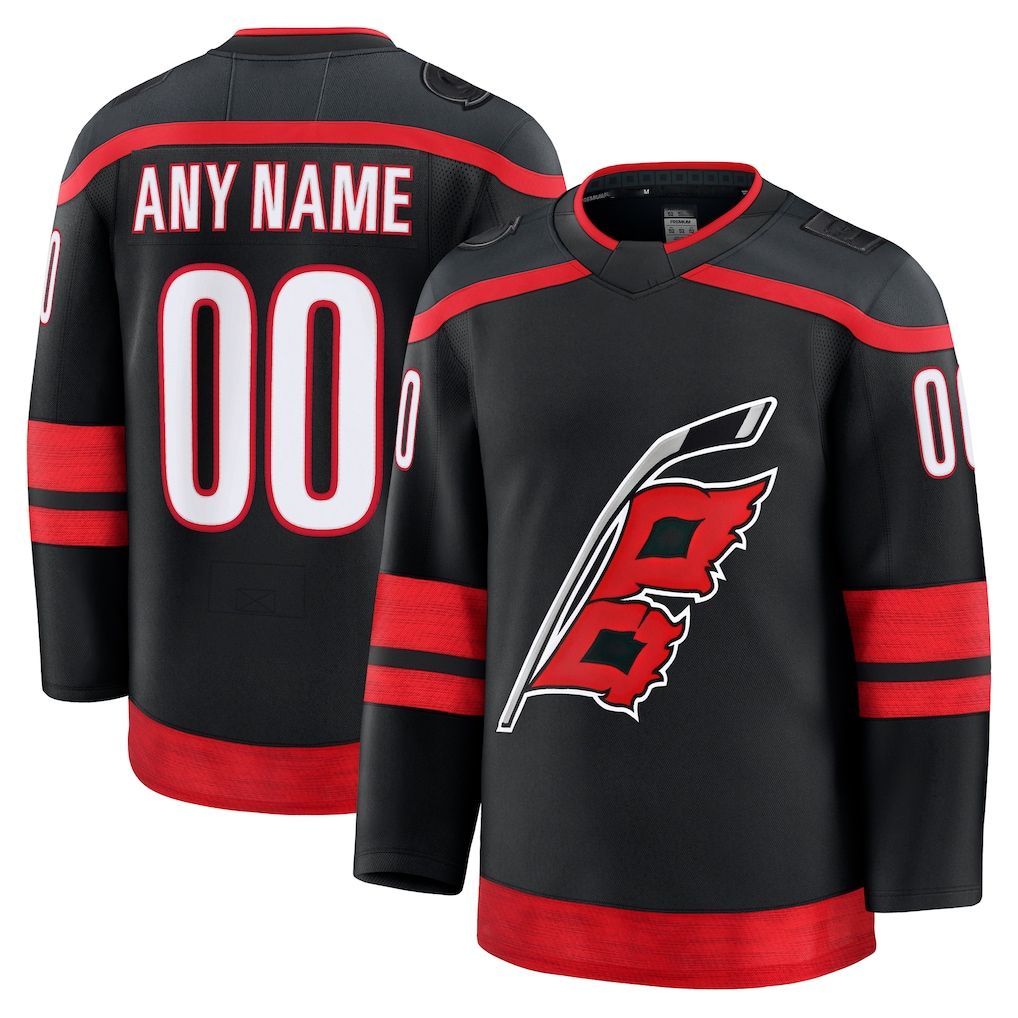 Trusc Custom C.Hurricanes Black Home Premium Stitched Jerseys