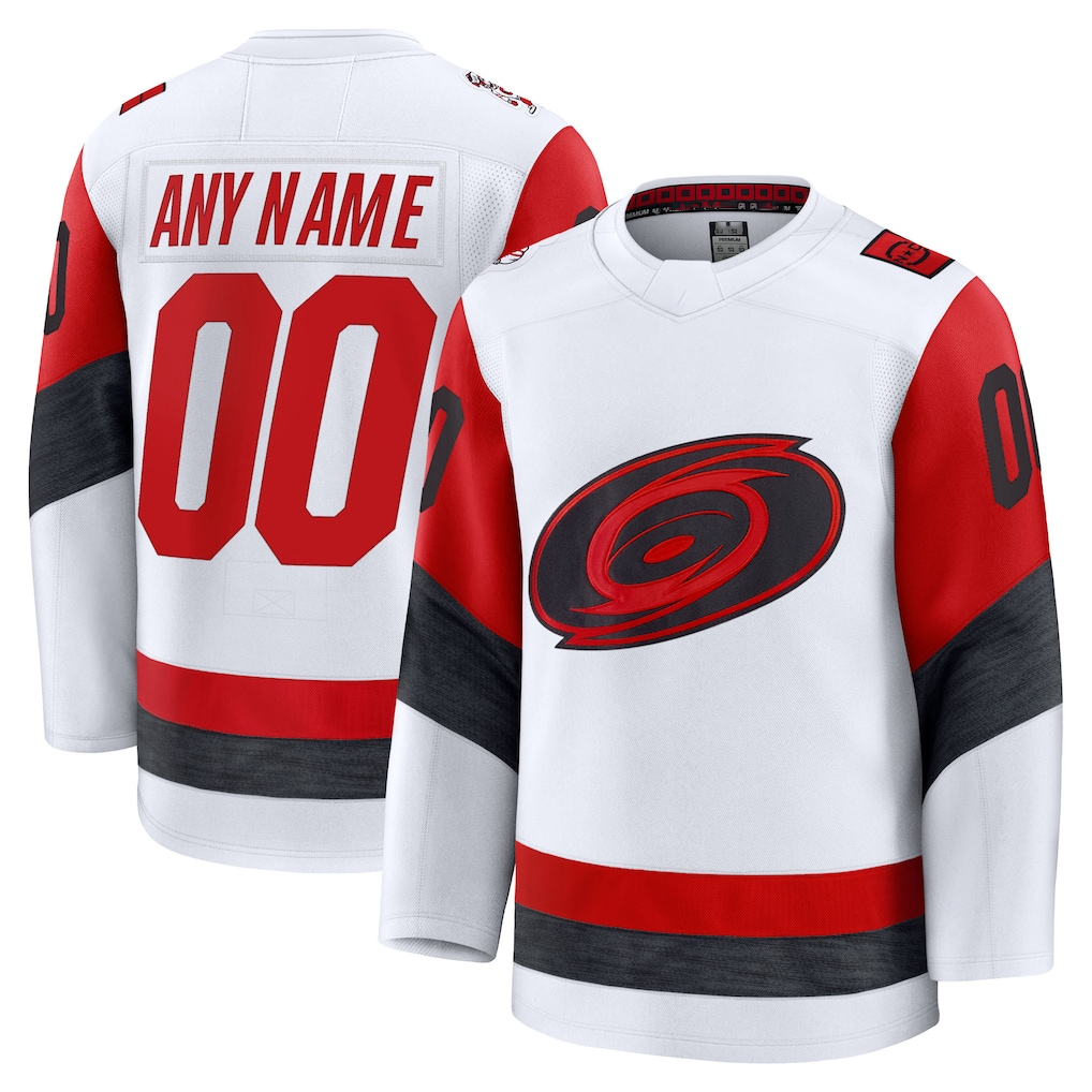 Trusc Custom C.Hurricanes White Away Premium Stitched Jerseys