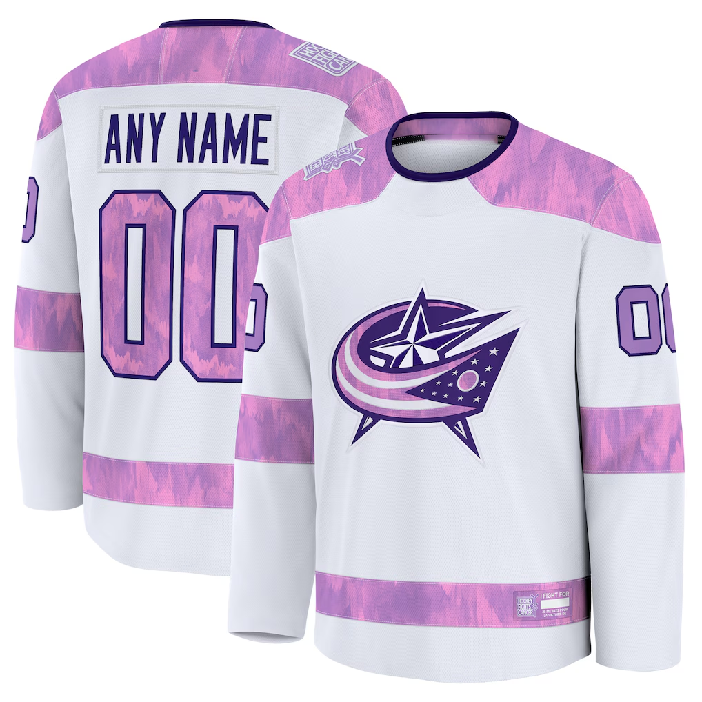 Trusc Custom CB.Jackets White 2024 Hockey Fights Cancer Practice Jersey