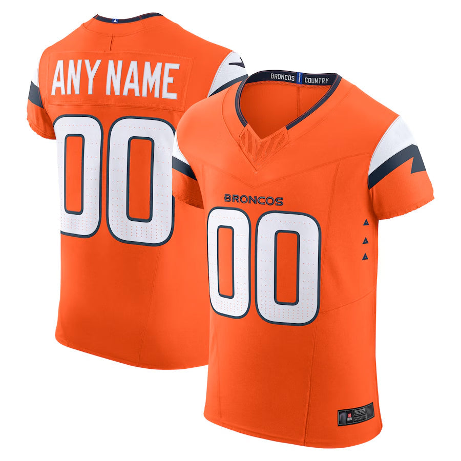 Trusc Custom D.Broncos Vapor F.U.S.E. Elite Orange Stitched Jerseys