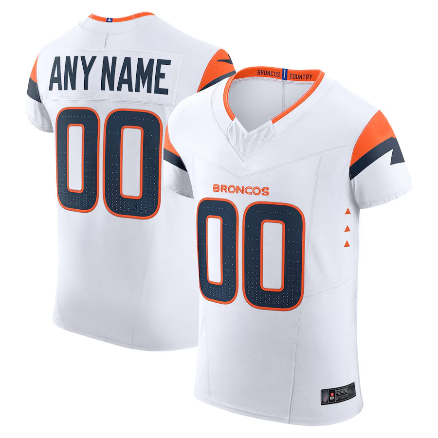 Trusc Custom D.Broncos Vapor F.U.S.E. Elite White Stitched Jerseys