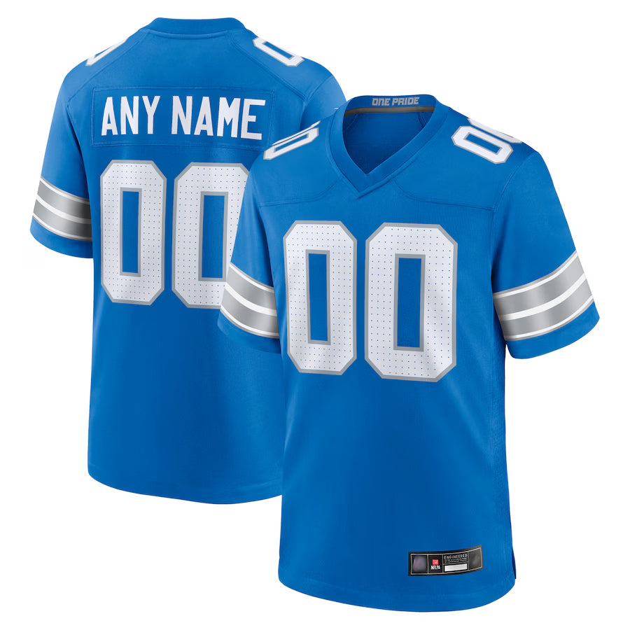 Trusc Custom D.Lions Blue Home Game Stitched Jerseys