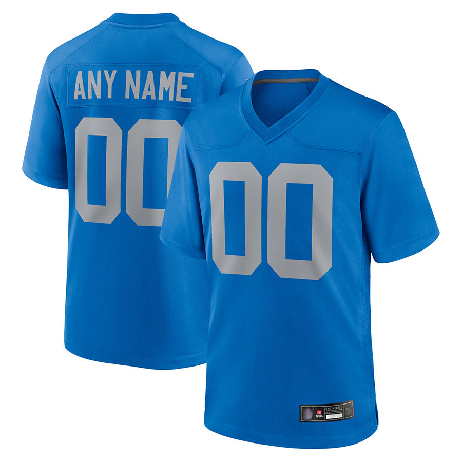 Trusc Custom D.Lions Blue Limted Game Alternate Stitched Jerseys
