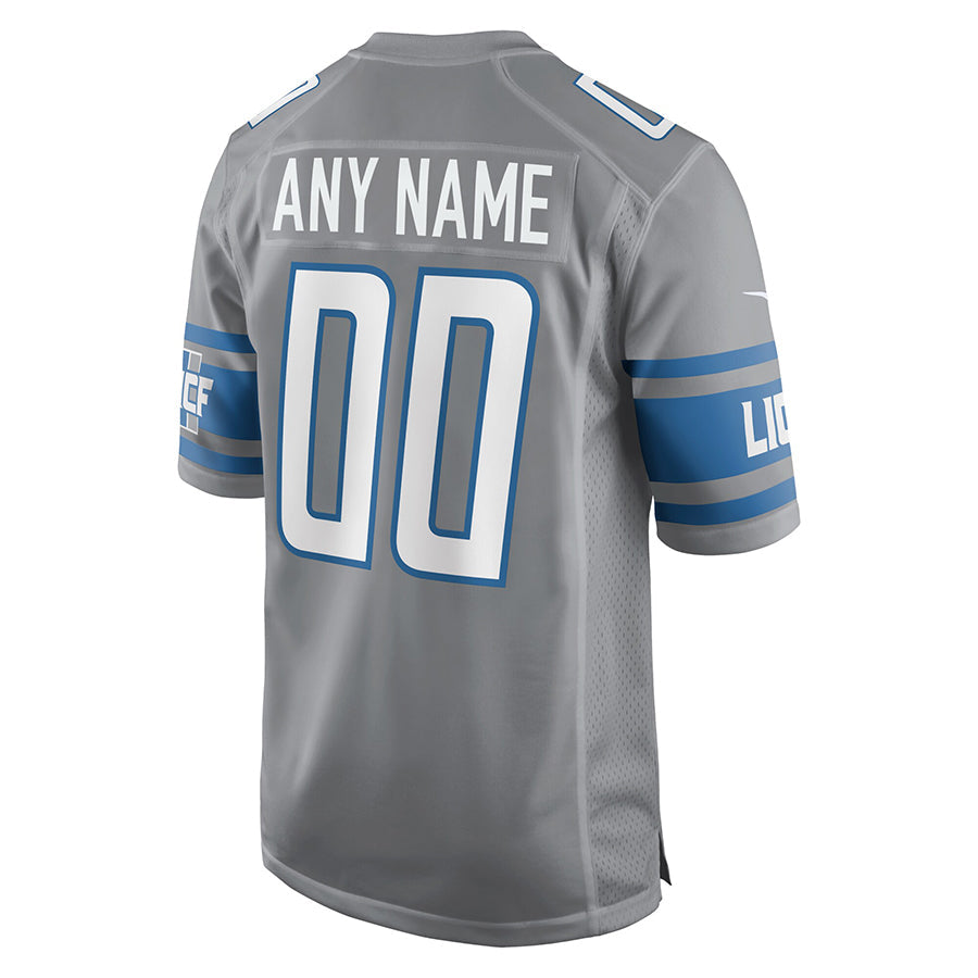 Trusc Custom D.Lions Gray Replica Game Stitched Jerseys