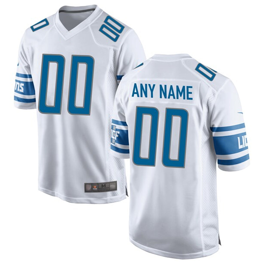 Trusc Custom D.Lions White Replica Game Stitched Jerseys