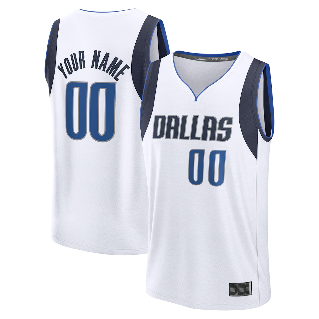Trusc Custom D.Mavericks White Fast Break Jerseys - Association Edition