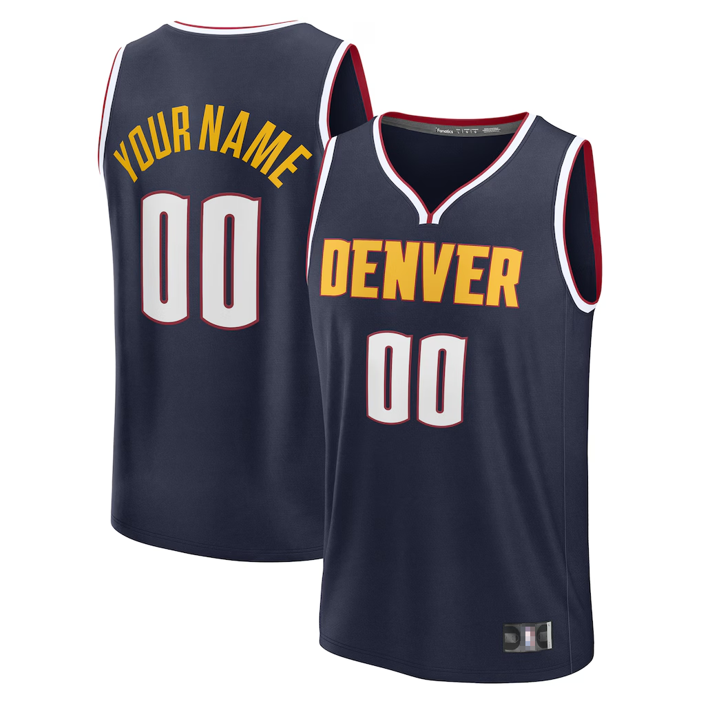 Trusc Custom D.Nuggets Navy Fast Break Jerseys - Icon Edition