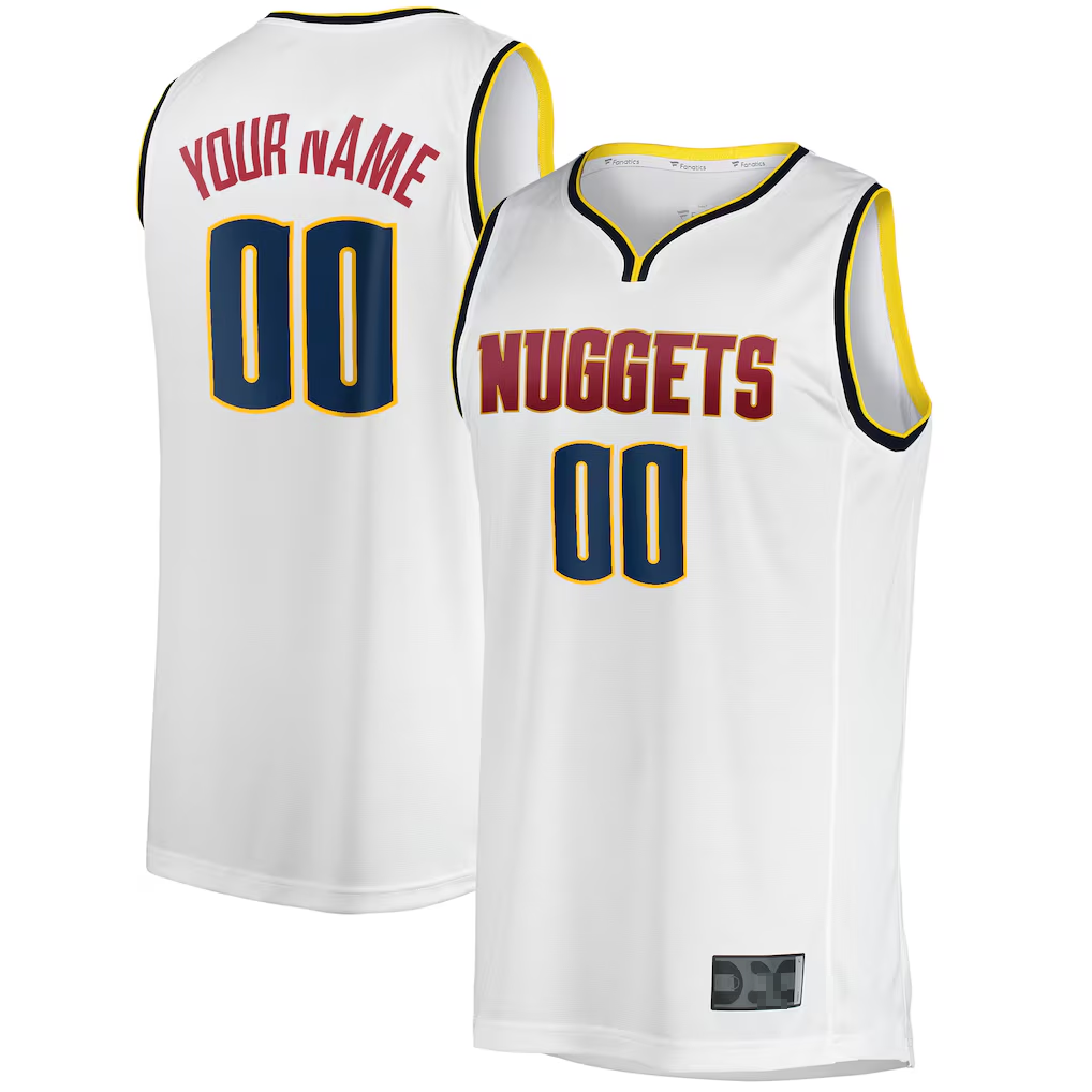 Trusc Custom D.Nuggets White Fast Break Replica Jerseys - Association Edition