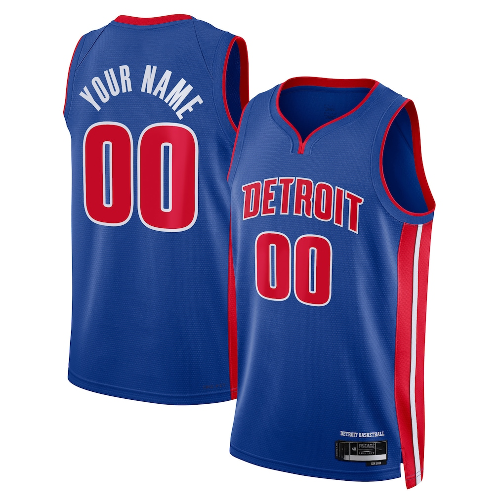 Trusc Custom D.Pistons Blue Swingman Jerseys - Icon Edition