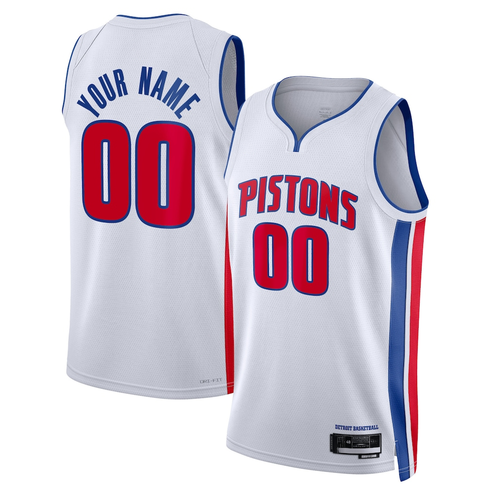 Trusc Custom D.Pistons White Swingman Jerseys - Association Edition