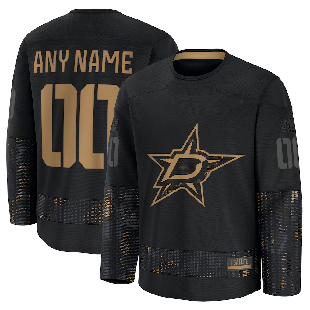 Trusc Custom D.Stars Black 2024 Military Appreciation Practice Jerseys