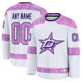 Trusc Custom D.Stars White 2024 Hockey Fights Cancer Practice Jerseys