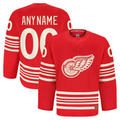 Trusc Custom D.Red wings Red Anniversary Authentic Pro Jerseys