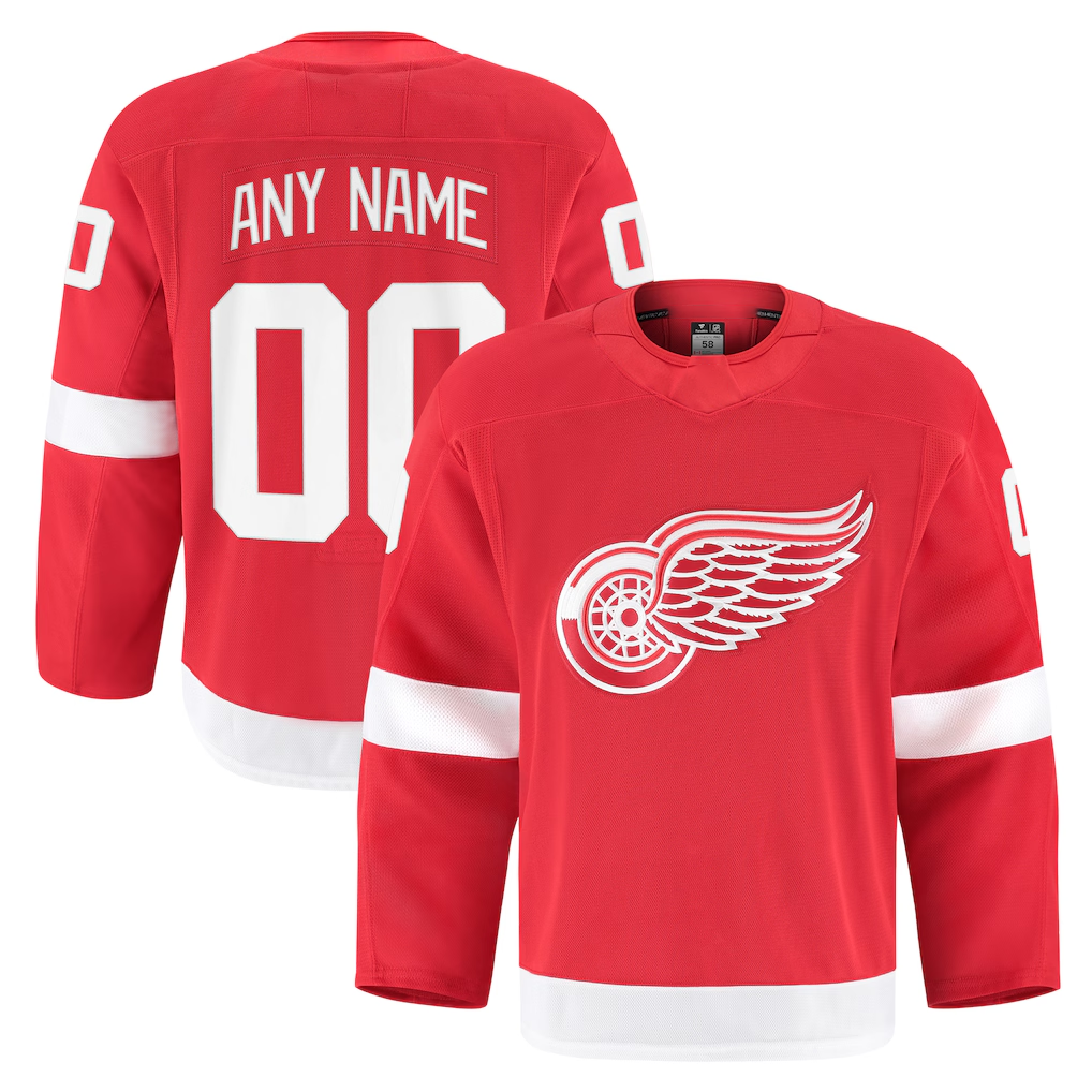 Trusc Custom D.Red wings Red Home Authentic Pro Jerseys