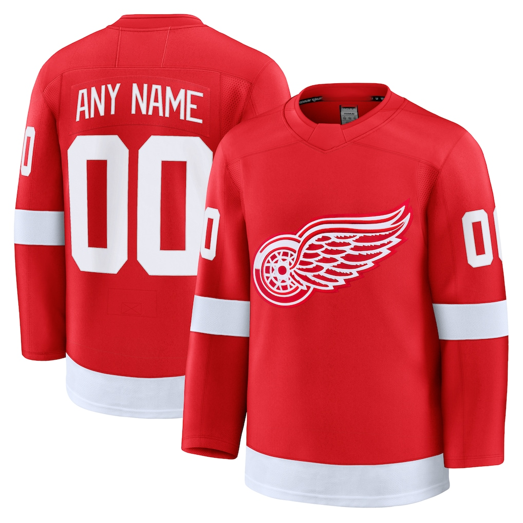 Trusc Custom D.Red wings Red Home Premium Jerseys