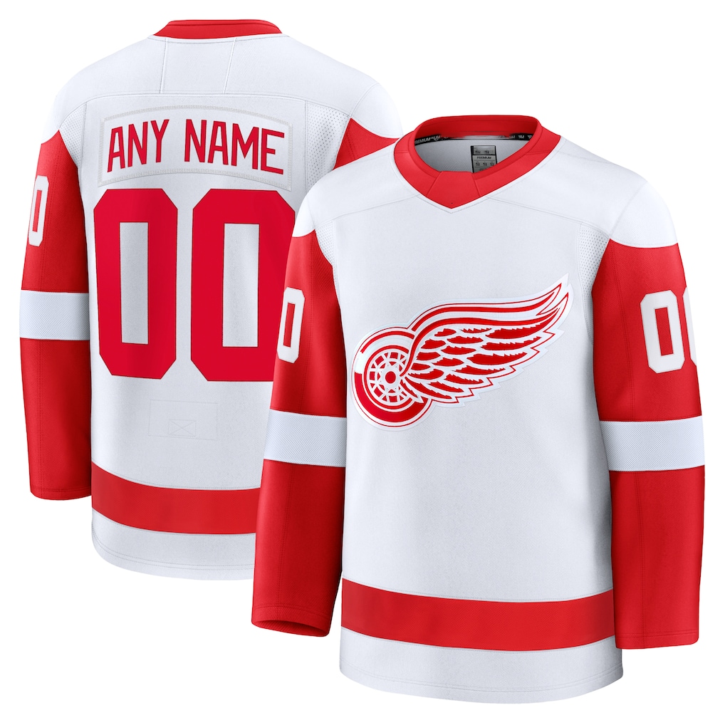 Trusc Custom D.Red wings White Away Premium Jerseys
