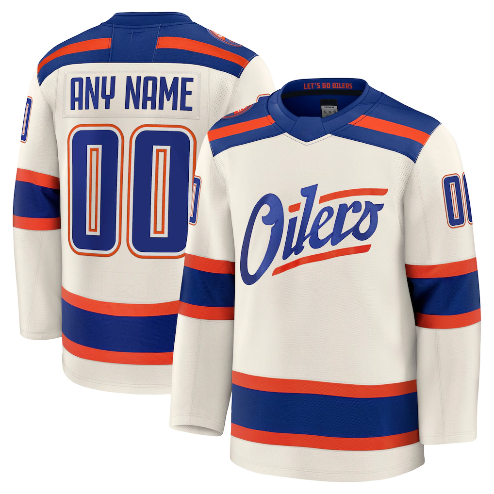 Trusc Custom E.Oilers Light Beige Alternate Premium Jerseys