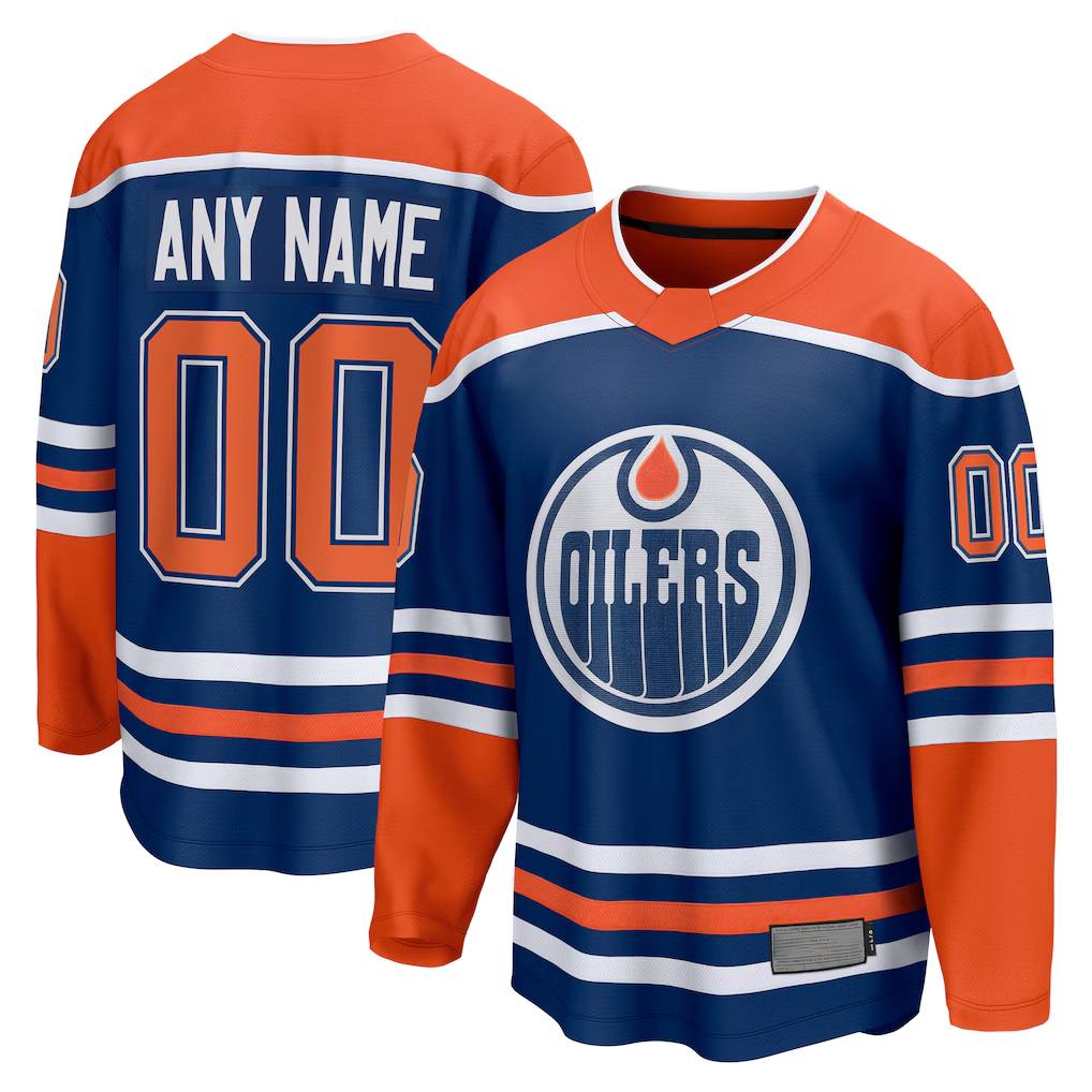 Trusc Custom E.Oilers Royal Home Breakaway Jerseys