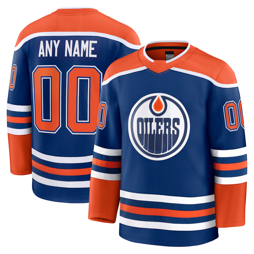 Trusc Custom E.Oilers Royal Home Premium Jerseys