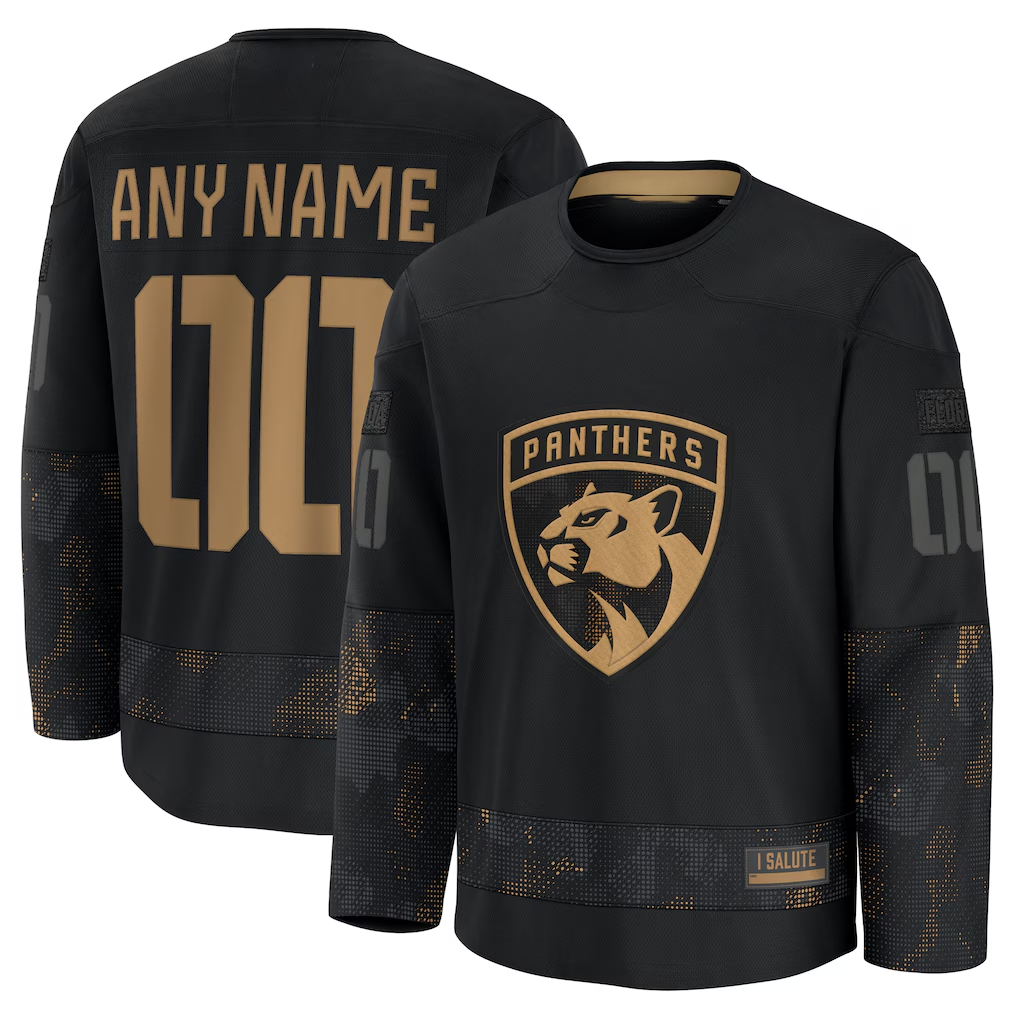 Trusc Custom F.Panthers Black 2024 Military Appreciation Custom Practice Jerseys