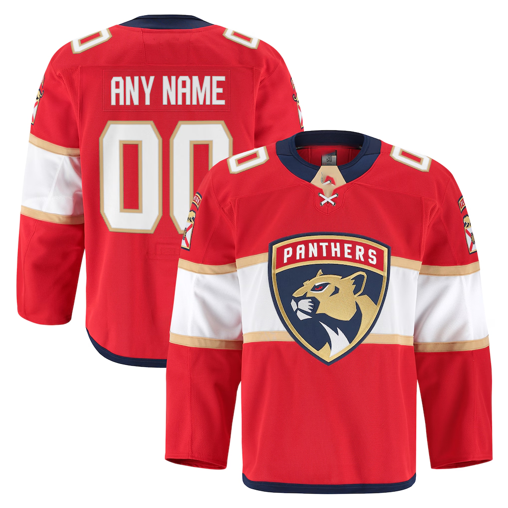 Trusc Custom F.Panthers Red Home Authentic Pro Jerseys
