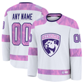 Trusc Custom F.Panthers White 2024 Hockey Fights Cancer Practice Jerseys