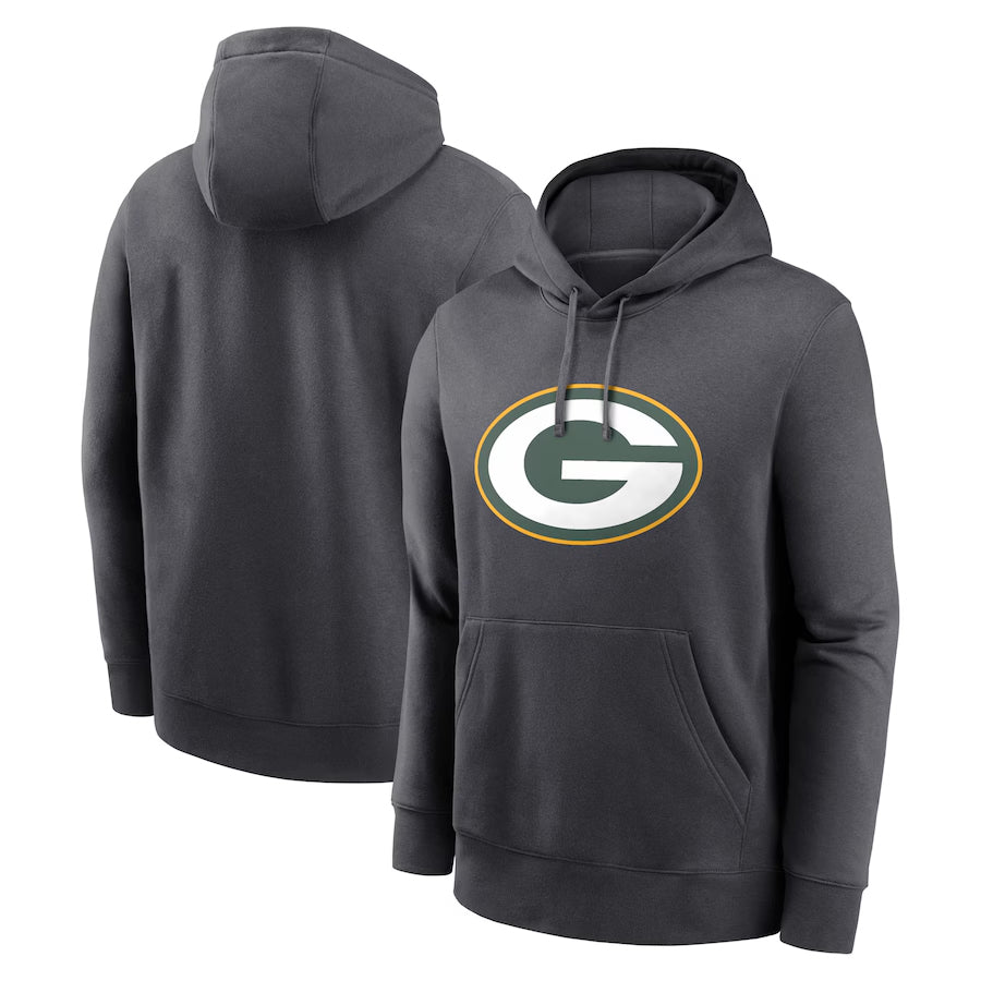 Trusc Custom GB.Packers Anthracite Pullover Hoodie Game Stitched Jerseys