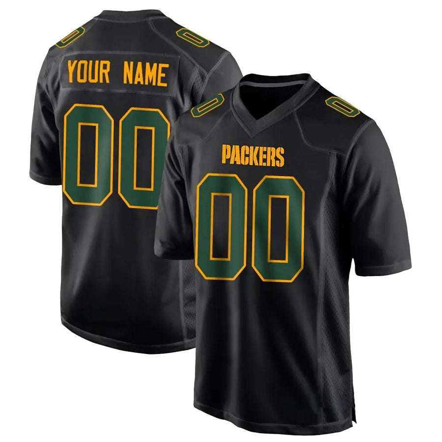 Trusc Custom GB.Packers Black Fashion Game Stitched Jerseys