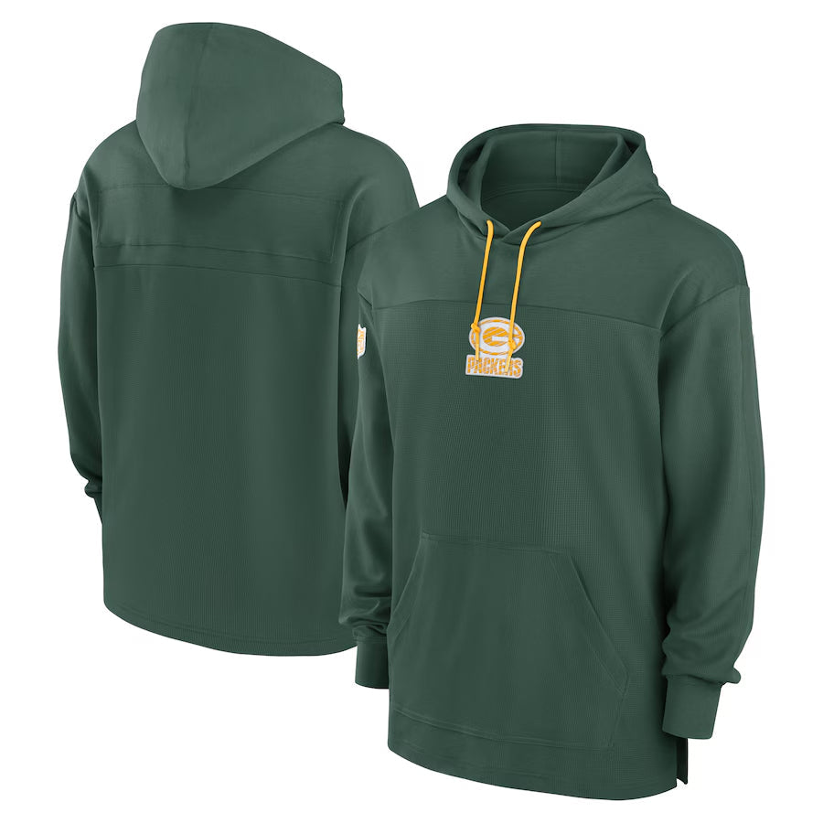 Trusc Custom GB.Packers Green Sideline Pullover Hoodie Stitched Jerseys