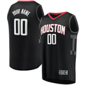 Trusc Custom H.Rockets Black Fast Break Replica Stitched Jerseys-Statement Edition
