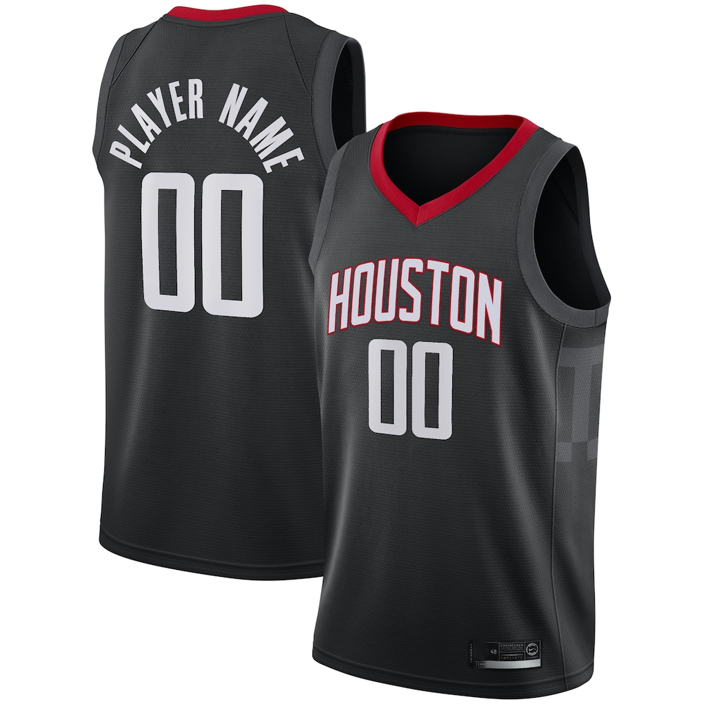 Trusc Custom H.Rockets Black Swingman Stitched Jerseys - Statement Edition