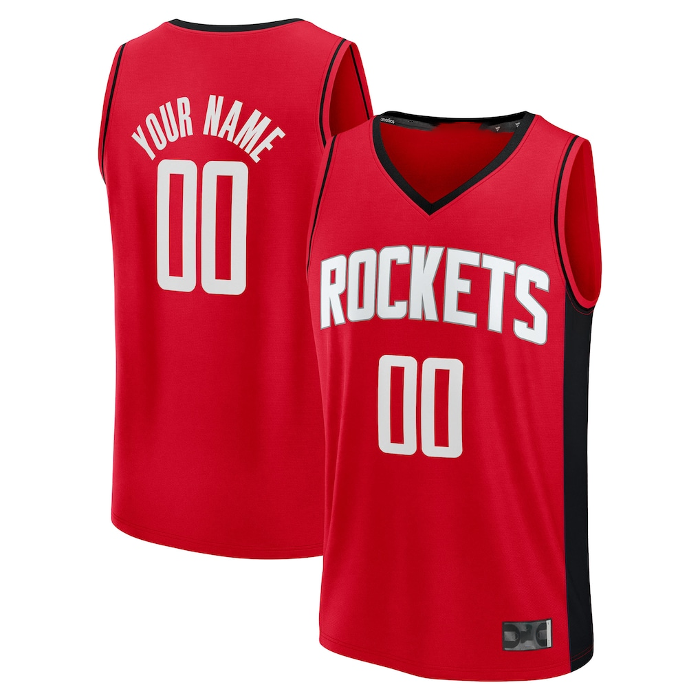 Trusc Custom H.Rockets Red Fast Break Stitched Jerseys-Icon Edition