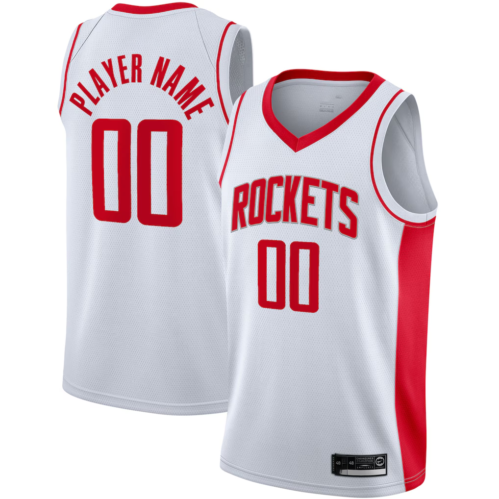 Trusc Custom H.Rockets White 2020-2021 Swingman Stitched Jerseys-Association Edition
