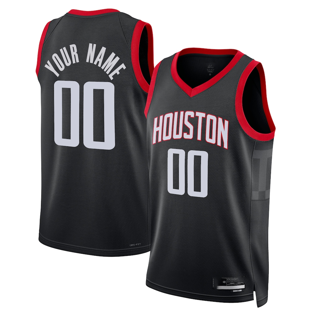 Trusc Custom H.Rockets Black Swingman Stitched Jerseys-Association Edition