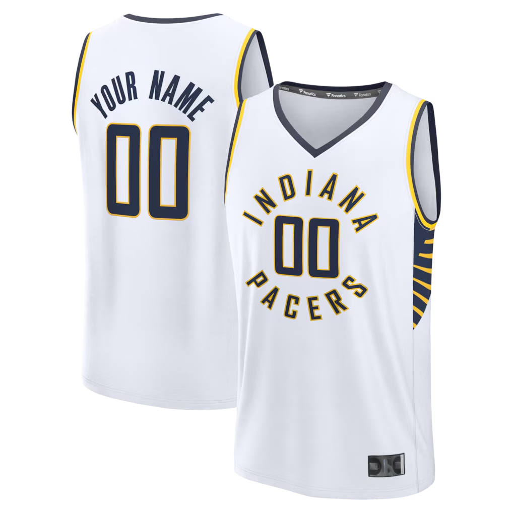 Trusc Custom I.Pacers  White Fast Break Jerseys - Icon Edition