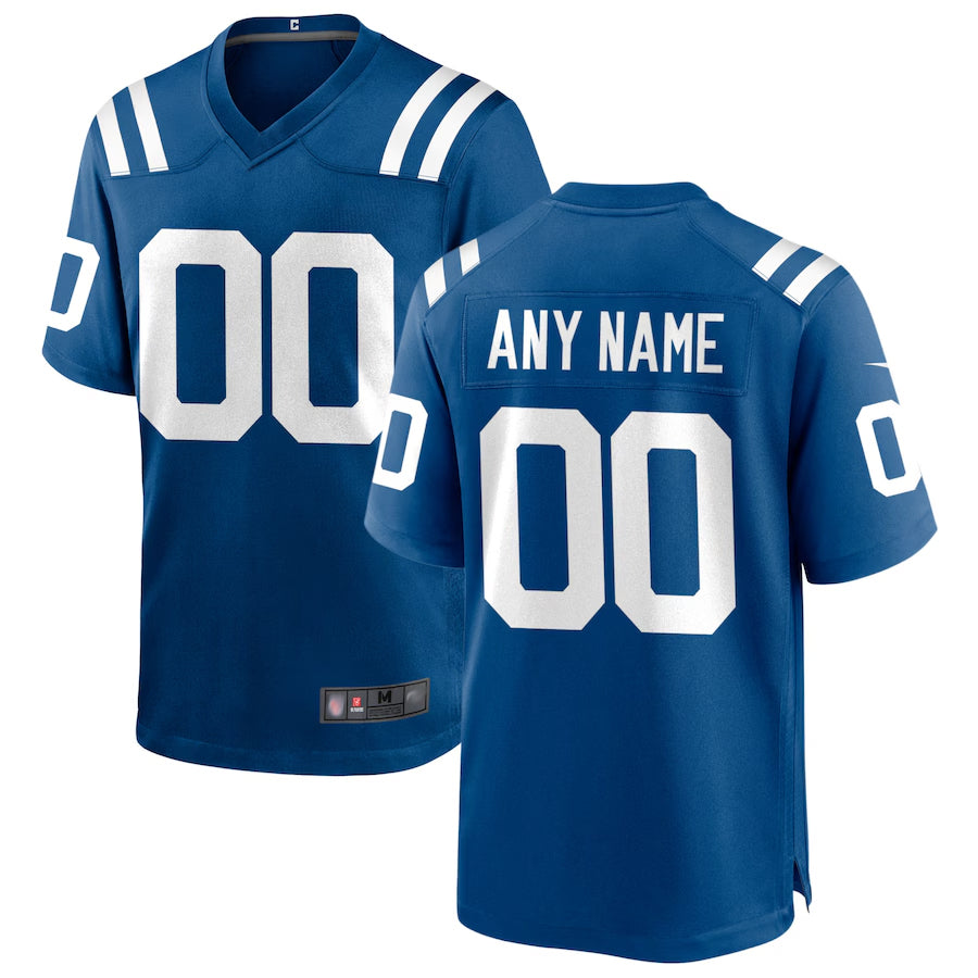 Trusc Custom IN.Colts Royal Replica Home Game Stitched Jerseys