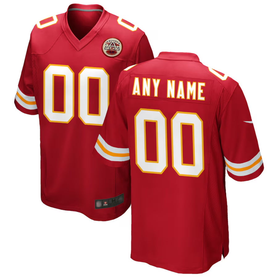 Trusc Custom KC.Chiefs Red Replica Game Stitched Jerseys
