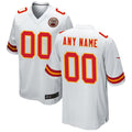 Trusc Custom KC.Chiefs White Replica Game Stitched Jerseys