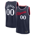 Trusc Custom LA.Clippers Navy Fast Break Stitched Jerseys- Icon Edition