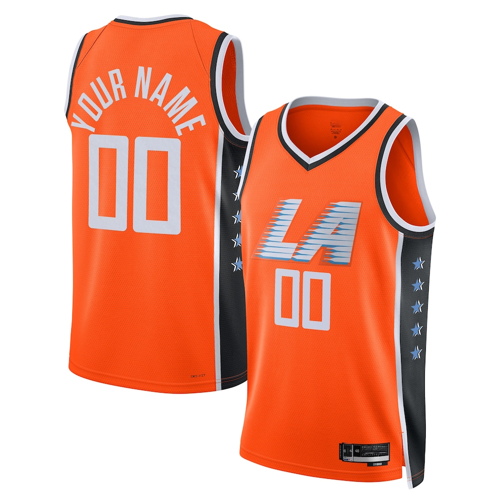 Trusc Custom LA.Clippers Orange 2025-2026 City Edition Swingman Stitched Jerseys