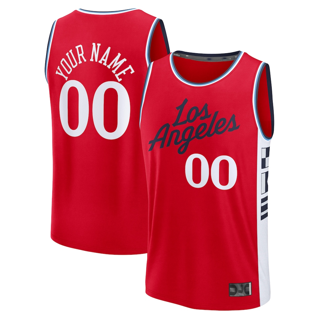 Trusc Custom LA.Clippers Red Fast Break Stitched Jerseys- Statement Edition