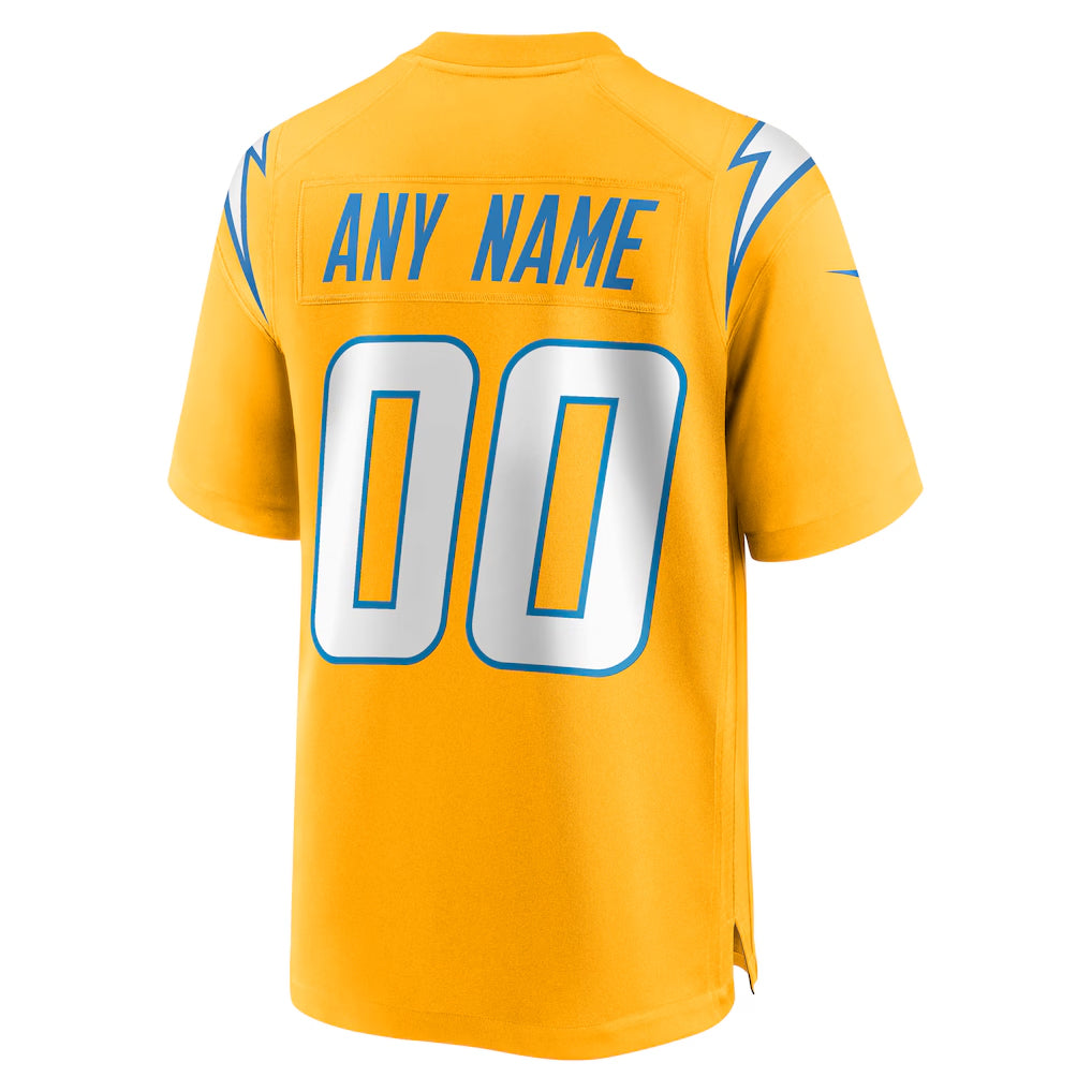 Trusc Custom LA.Chargers Gold Home Game Stitched Jerseys