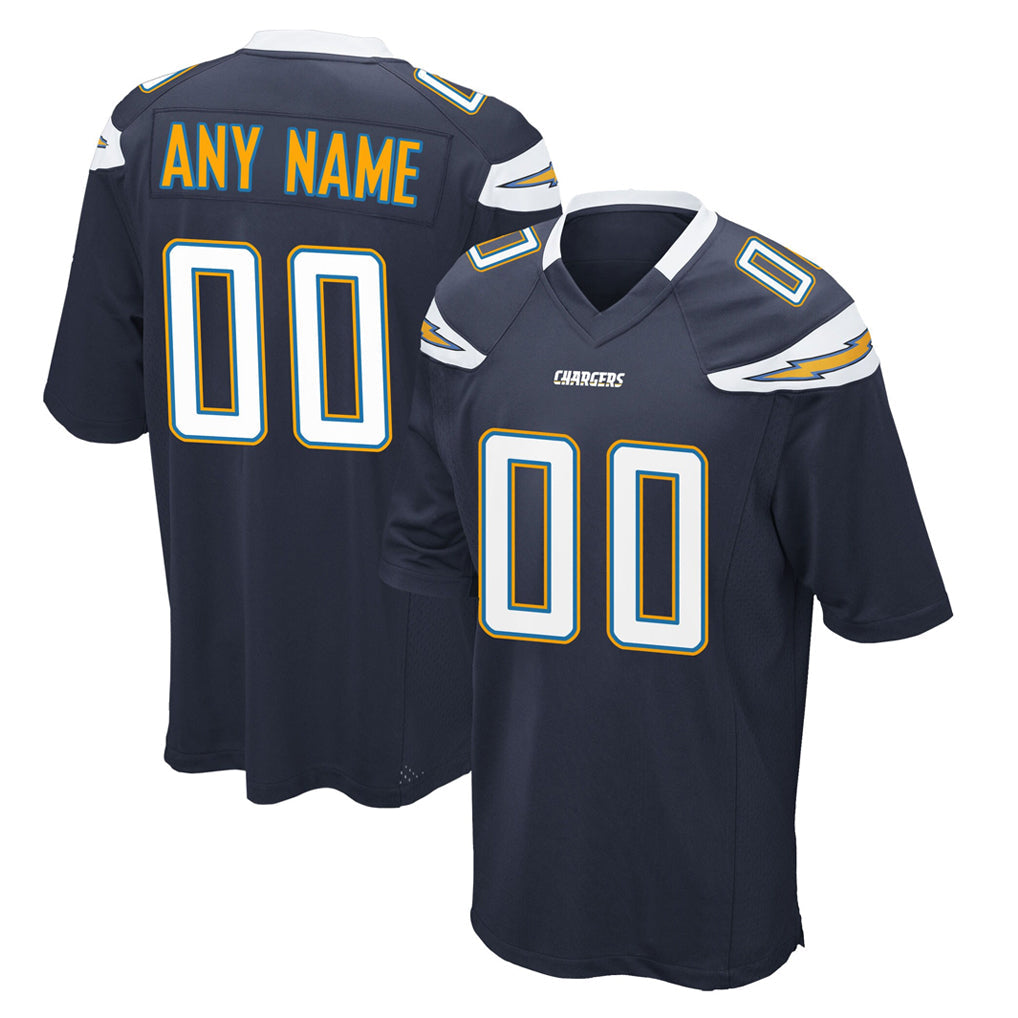 Trusc Custom LA.Chargers Navy Game Stitched Jerseys