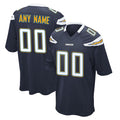 Trusc Custom LA.Chargers Navy Game Stitched Jerseys