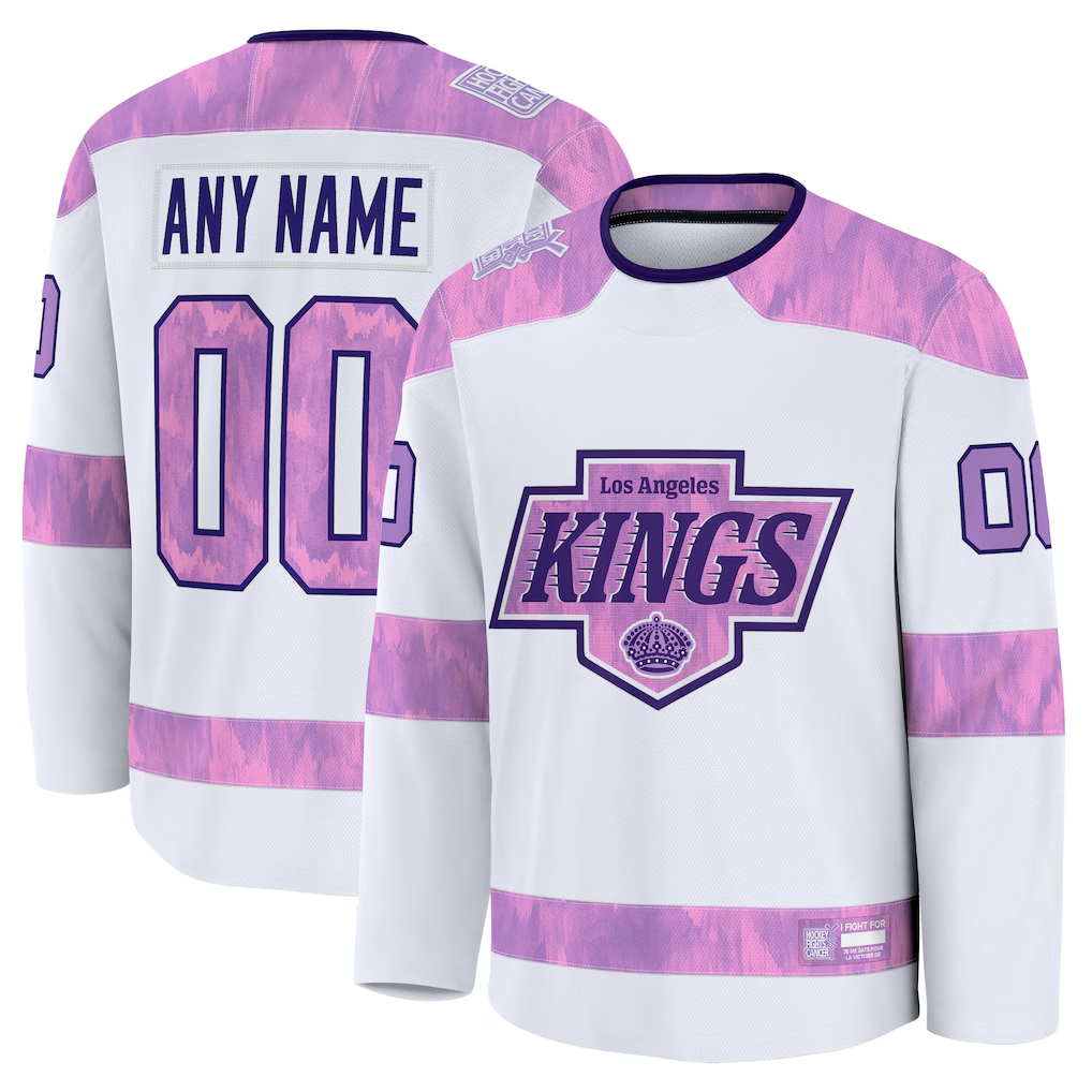 Trusc Custom LA.Kings White 2024 Hockey Fights Cancer Practice Jerseys