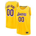 Trusc Custom LA.Lakers Gold Fast Break Stitched Jerseys - Icon Edition